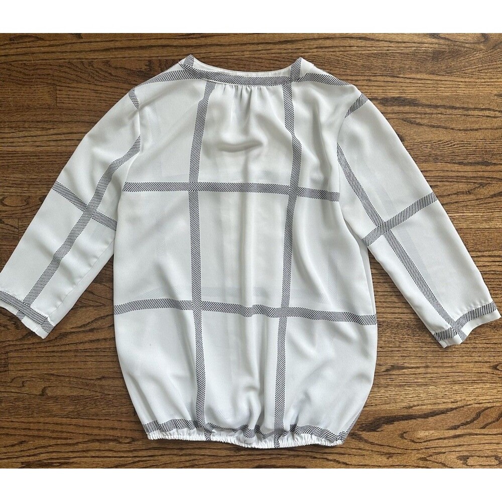 Women’s 41 Hawthorn White & Black Blouse Top Shirt 3/4 Sleeve - Small - Picture 3 of 6